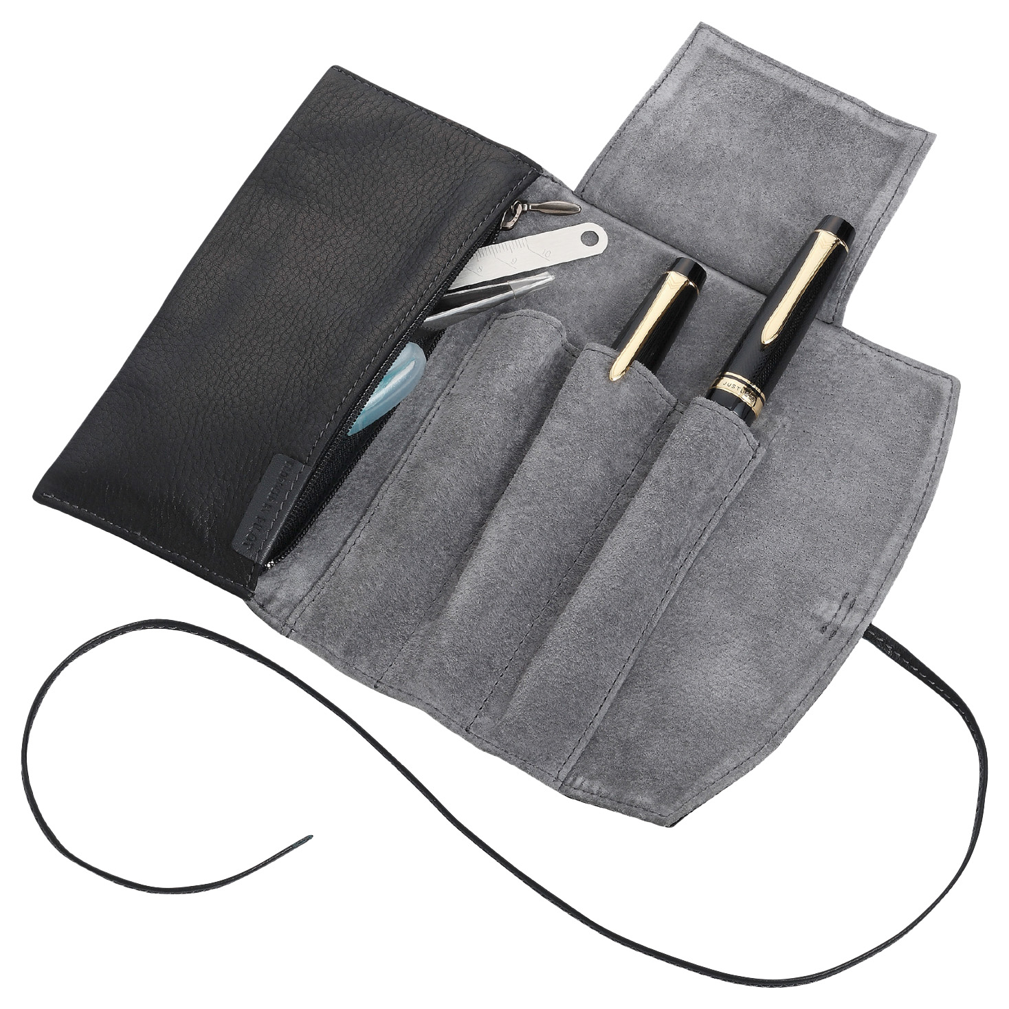 Pilot Pensemble Leather Pen Case with Zipper Case Black (Triple